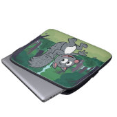 Graues Eichhörnchen-Wellenartig bewegen Laptopschutzhülle (Vorne Knopf)