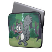Graues Eichhörnchen-Wellenartig bewegen Laptopschutzhülle (Vorderseite Links)