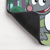 Graues Eichhörnchen-Wellenartig bewegen Mousepad (Ecke)