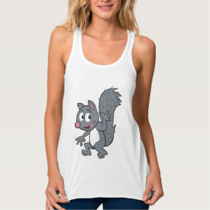 Graues Eichhörnchen-Wellenartig bewegen Tank Top