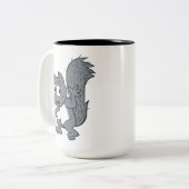 Graues Eichhörnchen-Wellenartig bewegen Zweifarbige Tasse (Vorderseite Links)