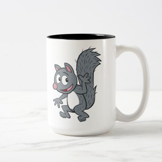 Graues Eichhörnchen-Wellenartig bewegen Zweifarbige Tasse (Rechts)