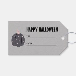 Graues einfaches Halloween-Tag-Geschenk Geschenkanhänger