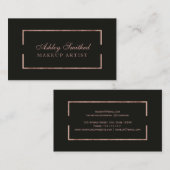 Graues einfaches Make-up des modernen Visitenkarte (Vorne/Hinten)