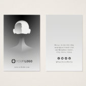 Graues, einzigartiges Portrait-Logo Ohrring-Displa (Vorne & Hinten)