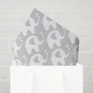 Graues Elefant-Babypartygeschenk-Seidenpapier Seidenpapier