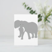 Graues Elefant-Comic Postkarte (Stehend Vorderseite)