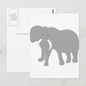 Graues Elefant-Comic Postkarte (Vorne/Hinten)