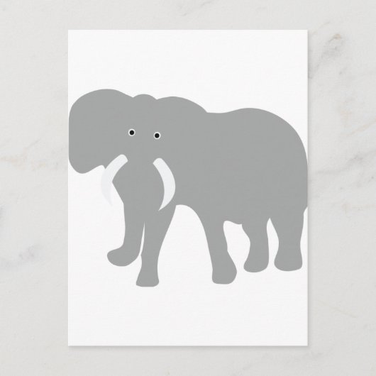 Graues Elefant-Comic Postkarte (Vorderseite)