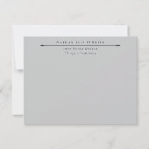 Graues Elegant mit Name-Adresse Personalisiert Mitteilungskarte