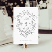 Graues Elegantes französisches Viktorianisches Wap Tischnummer