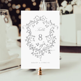 Graues Elegantes französisches Viktorianisches Wap Tischnummer