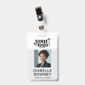 Graues Employee Foto ID Company Security Abzeichen Ausweis (Vorderseite mit Clip)