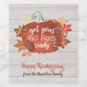 Graues Erntedank aus fettfähigem Holz Weinetikett (Einzelnes Label)