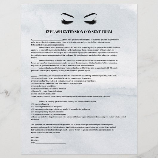 Graues EYELASH-VERLÄNGERUNGSFORMULAR Flyer (Vorne)
