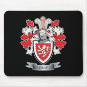 Graues Familienwappen-Wappen Mousepad (Vorne)