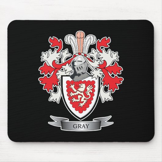 Graues Familienwappen-Wappen Mousepad (Vorne)