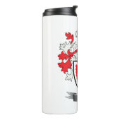 Graues Familienwappen-Wappen Thermosbecher (Nach links gedreht)