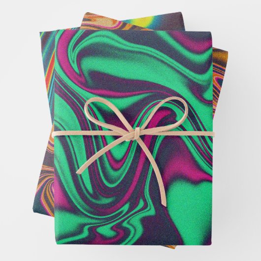 Graues farbiges Marmorpapier Geschenkpapier Set (Beispiel)