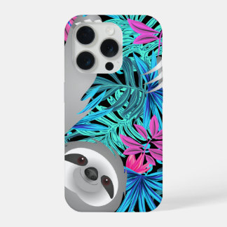 Graues Faultier im farbenfrohen Dschungel-Handygeh iPhone 15 Pro Hülle