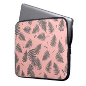 Graues Fern-Pflanze-Leaf-Muster - Laptop-Sieb Laptopschutzhülle (Vorderseite Links)