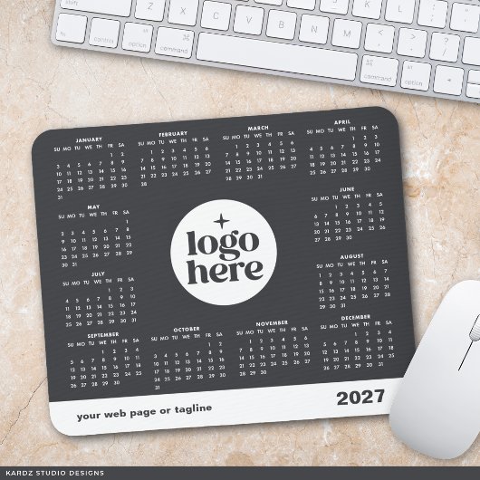 Graues Firmenlogo 2027 Mauspad-Kalender Mousepad