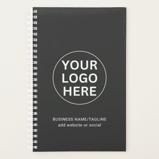 Graues Firmenlogo - Berufliches Clean-Logo Planer (Vorderseite)