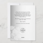 Graues Firmenlogo Feiertagskarte (Rückseite)