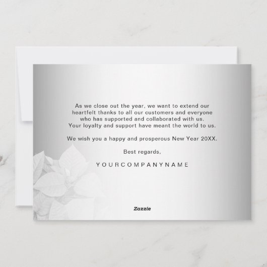 Graues Firmenlogo Feiertagskarte (Rückseite)