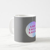 Graues Firmenlogo Kaffeetasse (Vorderseite Links)
