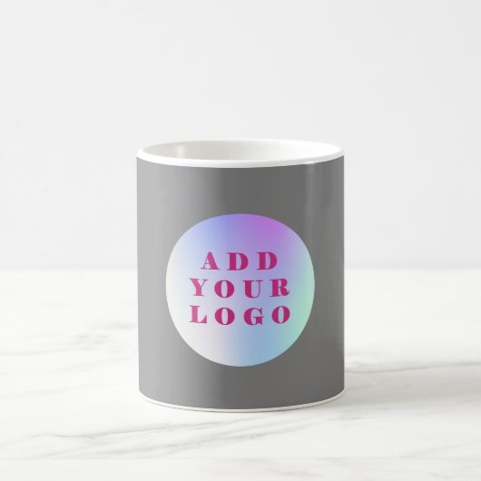 Graues Firmenlogo Kaffeetasse (Mittel)