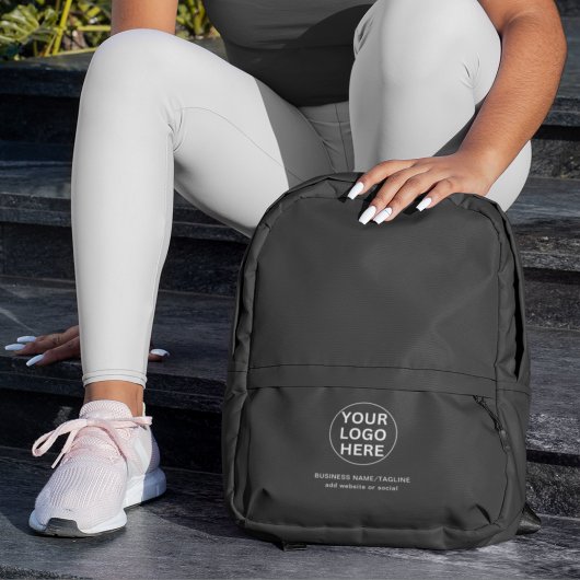 Graues Firmenlogo l Werbe-Branding Bedruckter Rucksack