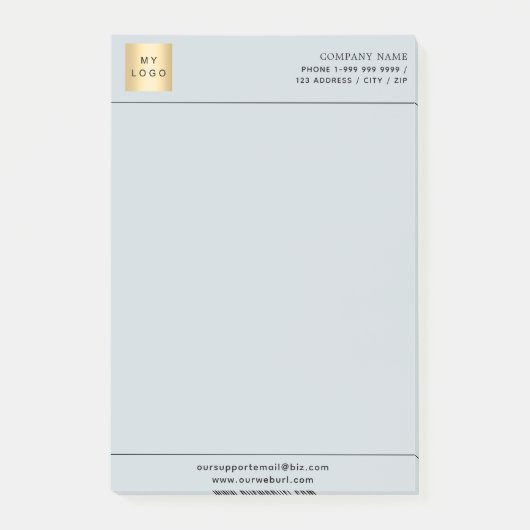 Graues Firmenlogo Post-it Klebezettel (Vorderseite)