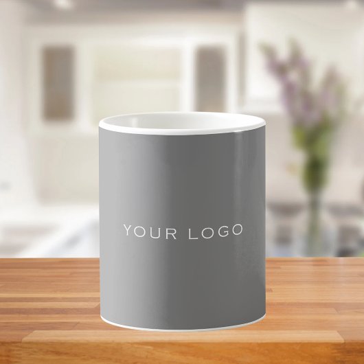 Graues Firmenlogo, rechteckig Kaffeetasse