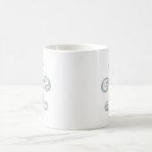 Graues Fleur-de-Lis-Design auf Weiß Kaffeetasse (Mittel)