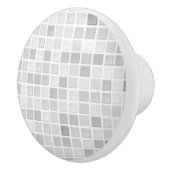 Graues Fliesen-Muster Keramikknauf (Rechts)