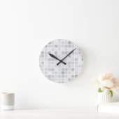 Graues Fliesen-Muster Runde Wanduhr (Zuhause)