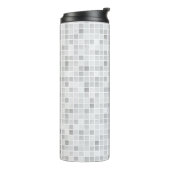 Graues Fliesen-Muster Thermosbecher (Nach links gedreht)