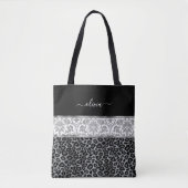 Graues Floral- und Leopardenmuster Tasche (Vorderseite)