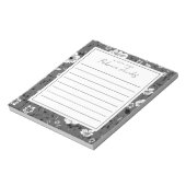 Graues florales Notepad Notizblock (Rotiert)
