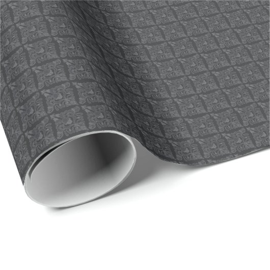 graues Flügelpapier Geschenkpapier (Rolleneckpunkt)