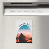 Graues Foto boho Save the Date QR modern Magnet (In Situ (Geschirrspüler))