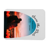 Graues Foto boho Save the Date QR modern Magnet (Horizontal)