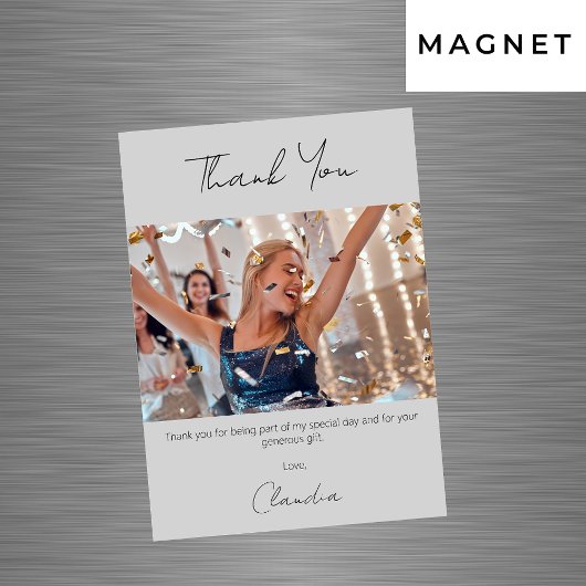 Graues Foto dank Magnetkarte