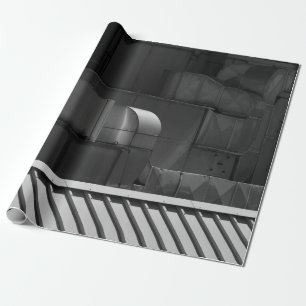 GRAUES FOTO EINES ZUGES GESCHENKPAPIER