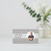 Graues Foto für Personal Trainer Visitenkarte (Stehend Vorderseite)