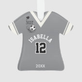 Graues Fußball-Shirt Ornament (Rückseite)