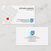 Graues Gebäude blockiert rote Visitenkarte (Vorne/Hinten)