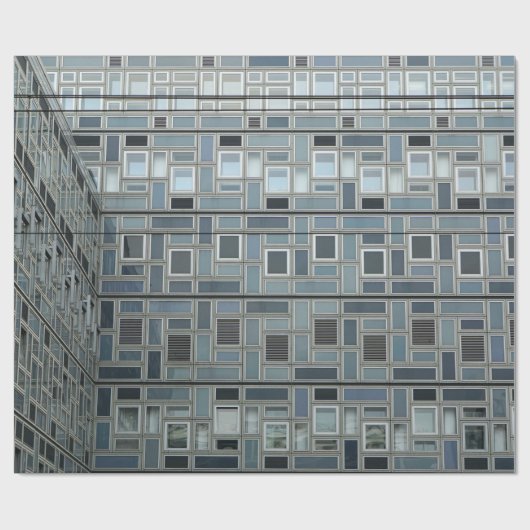 Graues Gebäude Geschenkpapier (Flach)