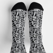 Graues gebrochenes Zahlenmuster Socken (Oben)